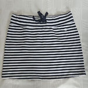 Tommy Hilfiger Navy Blue and White Mini Swim Cover Up Skirt